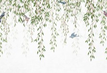 Fotobehang hangende takken en vogels AS389628171